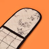 Evora Uzun Fırın Eldiveni - Ekru / Siyah - 16x85 cm thumbnail 3