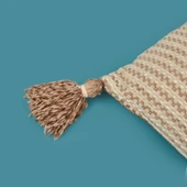 Soft Shiny Kırlent - Bej / Kahverengi - 30x50 cm thumbnail 3