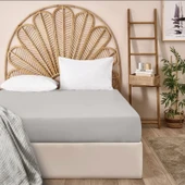 Soft Basic Çift Kişilik Lastikli Çarşaf - Gri - 160x200 cm thumbnail 1