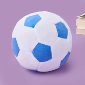 Soft Futbol Topu Figürlü Yastık - Beyaz / Mavi - 30x30 cm thumbnail 2