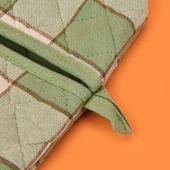 Toscana Fırın Eldiveni - Ekru / Yeşil - 14x26 cm thumbnail 3