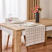 Trallies Runner - Ekru / Siyah - 45x150 cm thumbnail 1