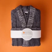 Soft Sun Madness Unisex Bornoz - Gri - L/XL thumbnail 1