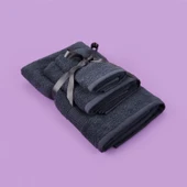 Soft 3'lü Havlu Seti - Antrasit thumbnail 2