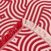 Soft Geometrik Desenli Tek Kişilik Yatak Örtüsü - Kırmızı - 160x225 cm thumbnail 3