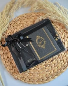 Hediyelik Termo Deri Yasin Seti – Örtü, Takke, Tesbih, Esans – Mevlit, Umre, Hac Hediyeliği thumbnail 5