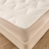 Soft Fitted Kapitoneli Tek Kişilik Uyku Pedi - Beyaz - 100x200 cm thumbnail 2