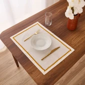 Soft Mustard 2'li Amerikan Servis - Beyaz - 35x50 cm thumbnail 1