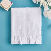 Soft Fırfırlı Yüz Havlusu - Beyaz - 50x90 cm thumbnail 1