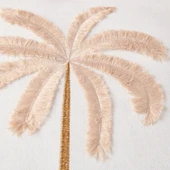 Soft Palm Breeze Nakışlı Kırlent - Ekru - 45x45 cm thumbnail 3