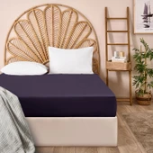 Soft Çift Kişilik Düz Kenar Çarşaf - Mor - 260x270 cm thumbnail 1