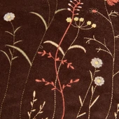 Soft Flora Kadife Kırlent - Kahverengi - 43x43 cm thumbnail 2