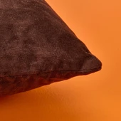 Soft Flora Kadife Kırlent - Kahverengi - 43x43 cm thumbnail 3