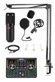 Lastvoice BM800 Titanium V2 Set Efektli Ses Kartı Mikrofon Stand Kayıt Canlı Yayın (PC ve Telefon) - 1