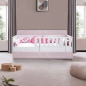 Flora Çocuk Odası Takımı, Flora Yavrulu Karyola, Dolunay 2 Kapaklı Dolap, Kitaplık - Pembe thumbnail 6