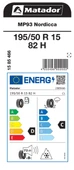MATADOR 195/50R15 82H MP93 KIŞ LASTİGİ ÜRETİM YILI:2025 thumbnail 2