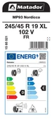 MATADOR 245/45R19 102V XL FR MP93 KIŞ LASTİGİ ÜRETİM YILI:2025 thumbnail 2