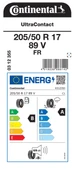 CONTİNENTAL 205/50R17 89V FR UC YAZ LASTİGİ ÜRETİM YILI:2025 thumbnail 2