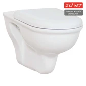 Creavit Selin Asma Klozet (SL320.00) + Tefen Klozet Kapağı (KC2201) 2'li Set - 1