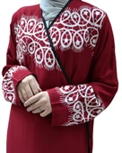 Halkalı Desenli Kruvaze Namaz Elbisesi –  %100 Viskon, Yandan Bağlamalı, 36-46 Beden - 2