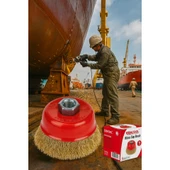 Fixonic Eratool ERA10038 65mm Saçaklı Çanak Fırça Sarı Telli thumbnail 2