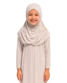 Penye Kendinden Başörtülü Çocuk Namaz Elbisesi Krem/ 6-7-8 yaş - 3