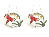 2 ADET ASILABİLİR BALKON VE BAHÇE SÜSÜ KIRMIZI YUSUFÇUK DESENLİ OVAL 17X15X1,3CM DUVAR SÜSÜ,TAŞI BALKON,BAHÇE VE ODA DEKOR  HOŞGELDİNİZ TABLO,TABELA - 1