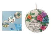 2 ADET ASILABİLİR BALKON VE BAHÇE SÜSÜ GELİNCİKLİ,ANNE TEMALI YUVARLAK 15X15X1,1CM DUVAR SÜSÜ,TAŞI BALKON,BAHÇE VE ODA DEKOR  HOŞGELDİNİZ TABLO,TABELA - 2