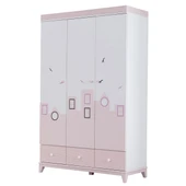 Montessori Çocuk Odası - City Montessori 3 Kapılı Dolap, Yavrulu Yatak - Pembe thumbnail 3