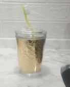 2 ADET DİŞ FIRÇALIK ALTIN YAPRAK AKRİLİK  9X9X12CM BANYO SETİ thumbnail 2