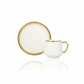Çiftçiler Kahve Fincan Takımı 6 Kişilik Beyaz Gold - 1