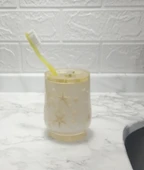 2 ADET DİŞ FIRÇALIK DENİZ YILDIZI EL YAPIMI 400 GR 7X7X10CM BANYO SETİ thumbnail 2