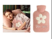 SICAK SU TORBASI PELUŞ PAPATYA DESENLİ PEMBE  21x13,5x2cm 500 ml - 1