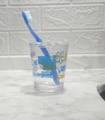 2 ADET DİŞ FIRÇALIK DENİZ DESEN AKRİLİK 8X8X9CM 350ML BANYO SETİ thumbnail 2