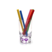 2 ADET KALEMLİK MOR DAMLALI  AKRİLİK OFİS GERECİ 7X7X13CM - 3