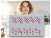 2 ADET DEFTER STİCKER,LAPTOP STİCKER  PEMBE ÇİÇEKLİ PVC 48X33X0,5CM - 1