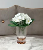 2 ADET VAZO DAHİL,VAZODA ÇİÇEK,BEYAZ YAPAY ÇİÇEK,VAZO DEKORATİF LEOPAR 6X6X16CM - 2