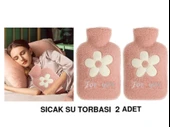 2 ADET SICAK SU TORBASI PELUŞ PAPATYA DESENLİ PEMBE  21x13,5x2cm 500 ml thumbnail 1
