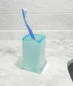 2 ADET DİŞ FIRÇALIK BUZ MAVİSİ AKRİLİK 6X6X11CM BANYO SETİ thumbnail 2