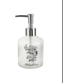 2 ADET CAM SIVI SABUNLUK,ÇİÇEKLİ 300ML BANYO SETİ  7,6X15,5CM thumbnail 2