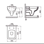 Creavit Bene Asma Klozet (BN320.00) + Bene Yavaş Kapanan Kapak 2'li Set - 4