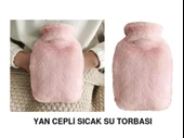 SICAK SU TORBASI YAN CEPLİ PEMBE  PELUŞ TERMOFOR 27x17x2cm  1 LİTRE thumbnail 1