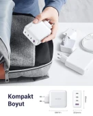 UGREEN Nexode GaN X 100W Hızlı Şarj Cihazı 4 Portlu PD QC 3xUSB-C, 1xUSB-A, Beyaz, 15337 thumbnail 8