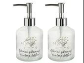 2 ADET CAM SIVI SABUNLUK,LÜTFEN YAZILI 300ML BANYO SETİ  7,6X15,5CM thumbnail 1