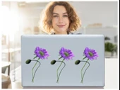 2 ADET DEFTER STİCKER,LAPTOP STİCKER MOR ÇİÇEKLİ  PVC 70X50X0,5CM - 1