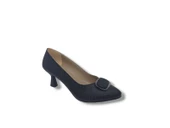 Zerhan 0072 Kadın Siyah Tokalı Alçak Topuklu Ayakkabı thumbnail 4