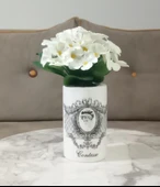 2 ADET VAZO DAHİL,VAZODA ÇİÇEK,BEYAZ YAPAY ÇİÇEK,VAZO DEKORATİF KRALİÇE MODEL 7X7X16CM - 2