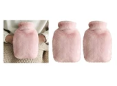 2 ADET SICAK SU TORBASI YAN CEPLİ PEMBE  PELUŞ TERMOFOR 27x17x2cm  1 LİTRE thumbnail 3