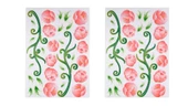 2 ADET DEFTER STİCKER,LAPTOP STİCKER PEMBE GÜLLÜ PVC 70X50X0,5CM - 2