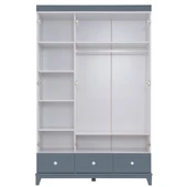 Montessori Çocuk Odası - City Montessori 3 Kapılı Dolap, Yavrulu Karyola - Gri - 5